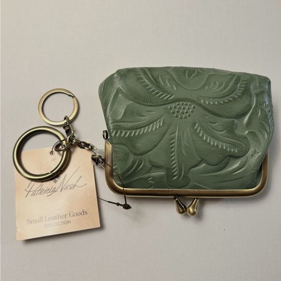 Patricia Nash Sage Leather Coin Pouch - Picture 3 of 7